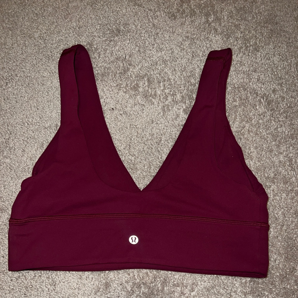 Lululemon burgundy V Neck sports bra